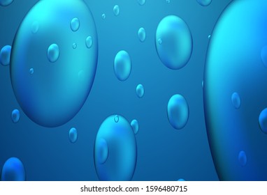 Light BLUE vector background with bubbles. Modern abstract illustration with colorful water drops. The pattern can be used for ads, leaflets of liquid.