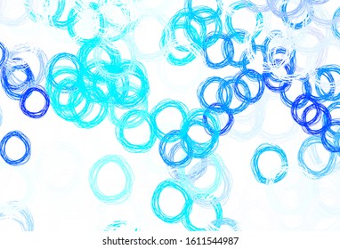 Light BLUE vector background with bubbles. Illustration with set of shining colorful abstract circles. Pattern for ads, leaflets.