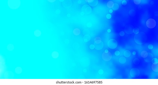 Light BLUE vector background with bubbles. Colorful illustration with gradient dots in nature style. Pattern for booklets, leaflets.