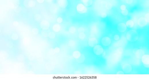 Light BLUE vector background with bubbles. Glitter abstract illustration with colorful drops. Design for posters, banners.