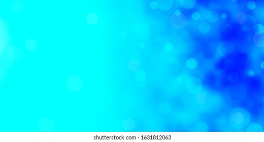 Light BLUE vector background with bubbles. Colorful illustration with gradient dots in nature style. Pattern for booklets, leaflets.