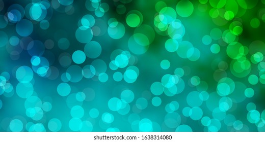 Light BLUE vector background with bubbles. Glitter abstract illustration with colorful drops. Pattern for websites.
