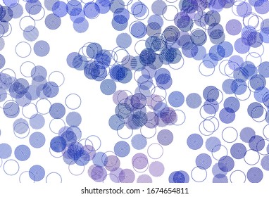 Light BLUE vector background with bubbles. Illustration with set of shining colorful abstract circles. Pattern for futuristic ad, booklets.
