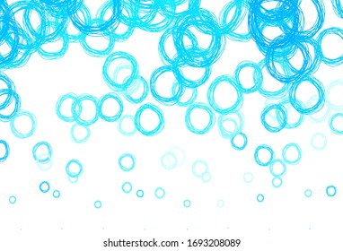 Light BLUE vector background with bubbles. Abstract illustration with colored bubbles in nature style. Pattern for beautiful websites.