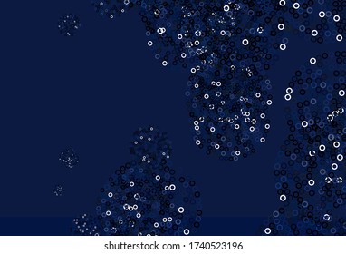 Fondo vectorial AZUL claro con burbujas. Burbujas borrosas sobre fondo abstracto con gradiente colorido. Patrón para sitios web hermosos.