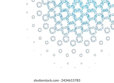 Light blue vector background with bubbles. Illustration with set of shining colorful abstract circles. Pattern for ads, leaflets.