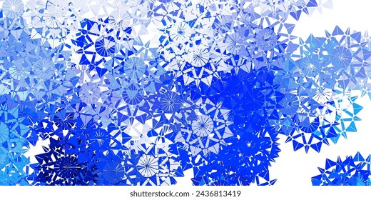 Light blue vector background with christmas snowflakes. Abstract gradient colorful snowflakes and snow elements. New year background.