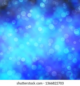 Light BLUE vector background with circles. Colorful illustration with gradient dots in nature style. Design for your commercials.