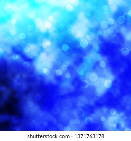Light BLUE vector background with circles. Glitter abstract illustration with colorful drops. Design for your commercials.