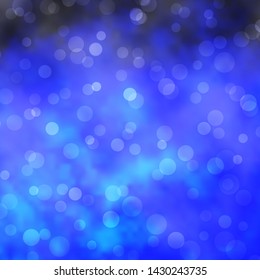 Light BLUE vector background with circles. Glitter abstract illustration with colorful drops. Pattern for websites, landing pages.