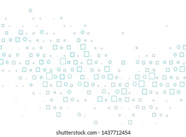 Light BLUE vector background with circles, rectangles. Decorative design in abstract style with circles, rectangles. Pattern for beautiful websites.