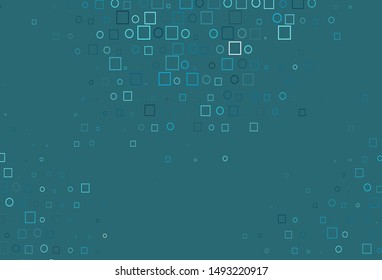 Light BLUE vector background with circles, rectangles. Illustration with set of shining colorful abstract circles, cubes. Completely new template for your brand book.