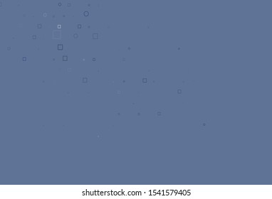 Light BLUE vector background with circles, rectangles. Colorful illustration with circles, squares in nature style. Pattern for beautiful websites.