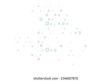 Light BLUE vector background with circles, rectangles. Decorative design in abstract style with circles, rectangles. Design for business adverts.