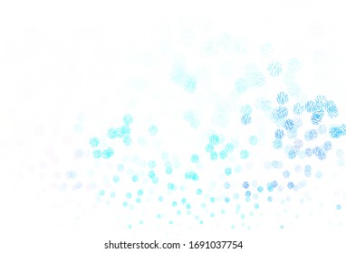 Light BLUE vector background with circles, curves. Glitter abstract illustration with colorful dots, lines. Design for poster, banner of websites.