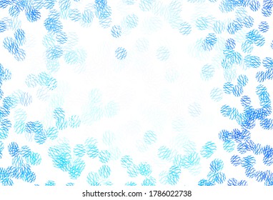 Light BLUE vector background with circles, curves. Beautiful colorful illustration with circles, lines. New template for your brand book.