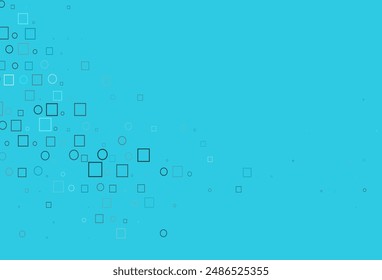 Light BLUE vector background with circles, rectangles. Decorative design in abstract style with circles, rectangles. Pattern for beautiful websites.