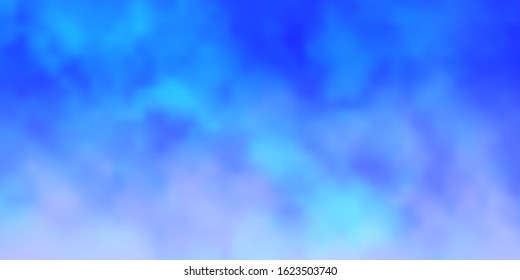 Light BLUE vector background with clouds. Shining illustration with abstract gradient clouds. Colorful pattern for appdesign.