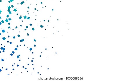 Light BLUE vector background with colored stars. Shining colored illustration with stars. The pattern can be used for websites.