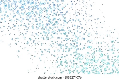 Light BLUE vector background with colored stars. Modern geometrical abstract illustration with stars. The template can be used as a background.