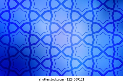 Light BLUE vector background with colored stars. Glitter abstract illustration with colored stars. Pattern for websites, landing pages.