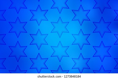 Light BLUE vector background with colored stars. Shining colored illustration with stars. Pattern for wrapping gifts.