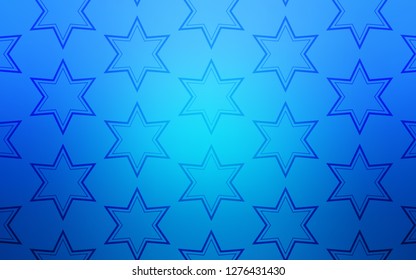 Light BLUE vector background with colored stars. Modern geometrical abstract illustration with stars. Pattern for websites, landing pages.