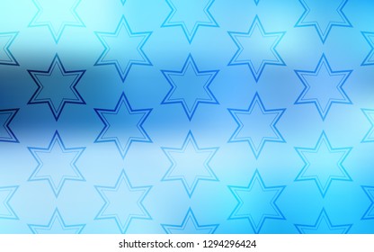Light BLUE vector background with colored stars. Blurred decorative design in simple style with stars. Smart design for your business advert.