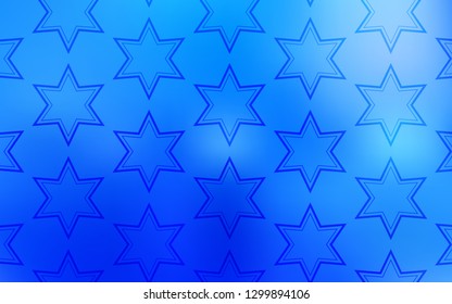 Light BLUE vector background with colored stars. Glitter abstract illustration with colored stars. Template for sell phone backgrounds.