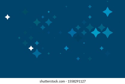 Light BLUE vector background with colored stars. Stars on blurred abstract background with gradient. The template can be used as a background.