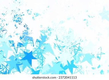 Light BLUE vector background with colored stars. Decorative shining illustration with stars on abstract template. Smart design for your business advert.