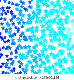 Light BLUE vector background with colorful stars. Colorful illustration in abstract style with gradient stars. Best design for your ad, poster, banner.