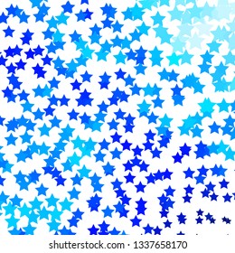 Light BLUE vector background with colorful stars. Colorful illustration with abstract gradient stars. Best design for your ad, poster, banner.