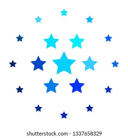 Light BLUE vector background with colorful stars. Colorful illustration with abstract gradient stars. Pattern for new year ad, booklets.
