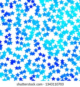 Light BLUE vector background with colorful stars. Modern geometric abstract illustration with stars. Pattern for wrapping gifts.