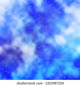 Light BLUE vector background with colorful stars. Shining colorful illustration with small and big stars. Design for your business promotion.