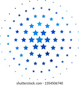 Light BLUE vector background with colorful stars. Decorative illustration with stars on abstract template. Best design for your ad, poster, banner.
