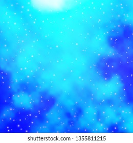 Light BLUE vector background with colorful stars. Shining colorful illustration with small and big stars. Pattern for new year ad, booklets.