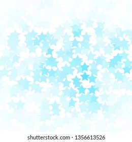 Light BLUE vector background with colorful stars. Modern geometric abstract illustration with stars. Pattern for new year ad, booklets.