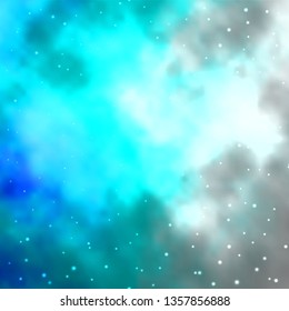 Light BLUE vector background with colorful stars. Colorful illustration with abstract gradient stars. Design for your business promotion.