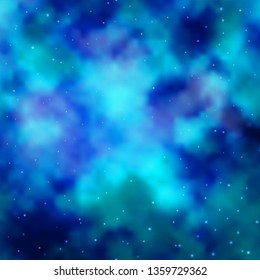 Light BLUE vector background with colorful stars. Colorful illustration in abstract style with gradient stars. Pattern for wrapping gifts.