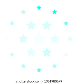 Light BLUE vector background with colorful stars. Shining colorful illustration with small and big stars. Design for your business promotion.