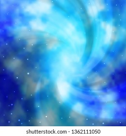 Light BLUE vector background with colorful stars. Shining colorful illustration with small and big stars. Theme for cell phones.