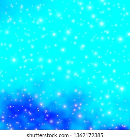 Light BLUE vector background with colorful stars. Blur decorative design in simple style with stars. Design for your business promotion.