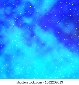 Light BLUE vector background with colorful stars. Shining colorful illustration with small and big stars. Pattern for wrapping gifts.