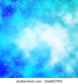 Light BLUE vector background with colorful stars. Colorful illustration with abstract gradient stars. Design for your business promotion.
