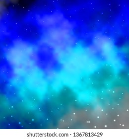 Light BLUE vector background with colorful stars. Blur decorative design in simple style with stars. Theme for cell phones.
