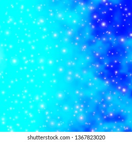 Light BLUE vector background with colorful stars. Blur decorative design in simple style with stars. Pattern for websites, landing pages.