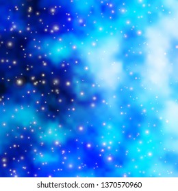 Light BLUE vector background with colorful stars. Decorative illustration with stars on abstract template. Pattern for websites, landing pages.