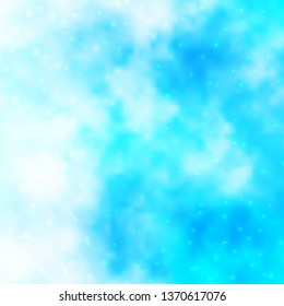Light BLUE vector background with colorful stars. Shining colorful illustration with small and big stars. Pattern for new year ad, booklets.